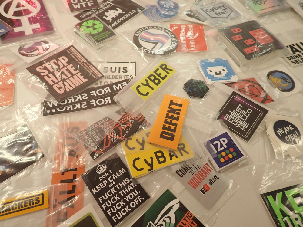Stickers sorted in transparent plastic bags